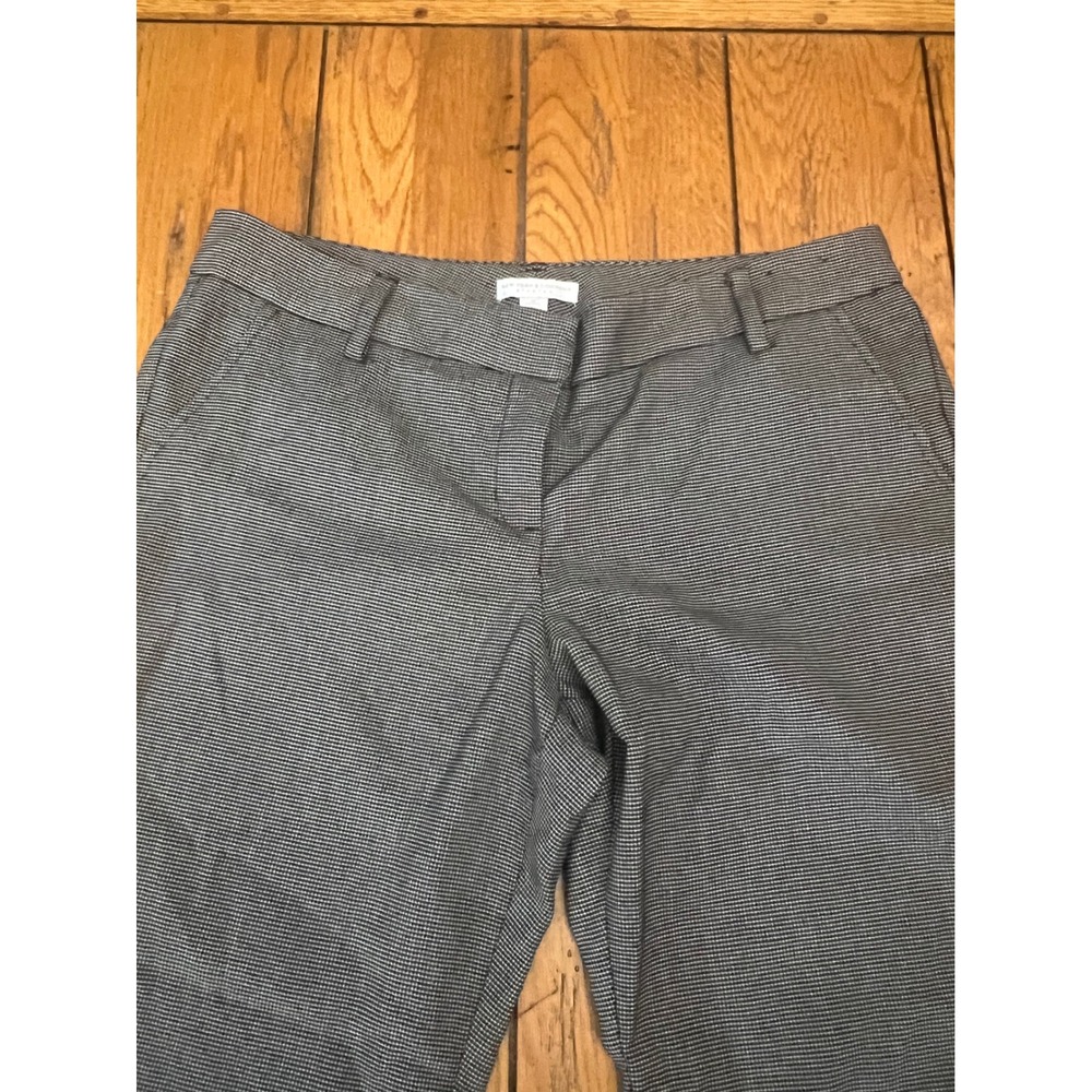 New York & Company 7th Ave Dress Pants Grey Houndstooth Straight Leg Womens 10